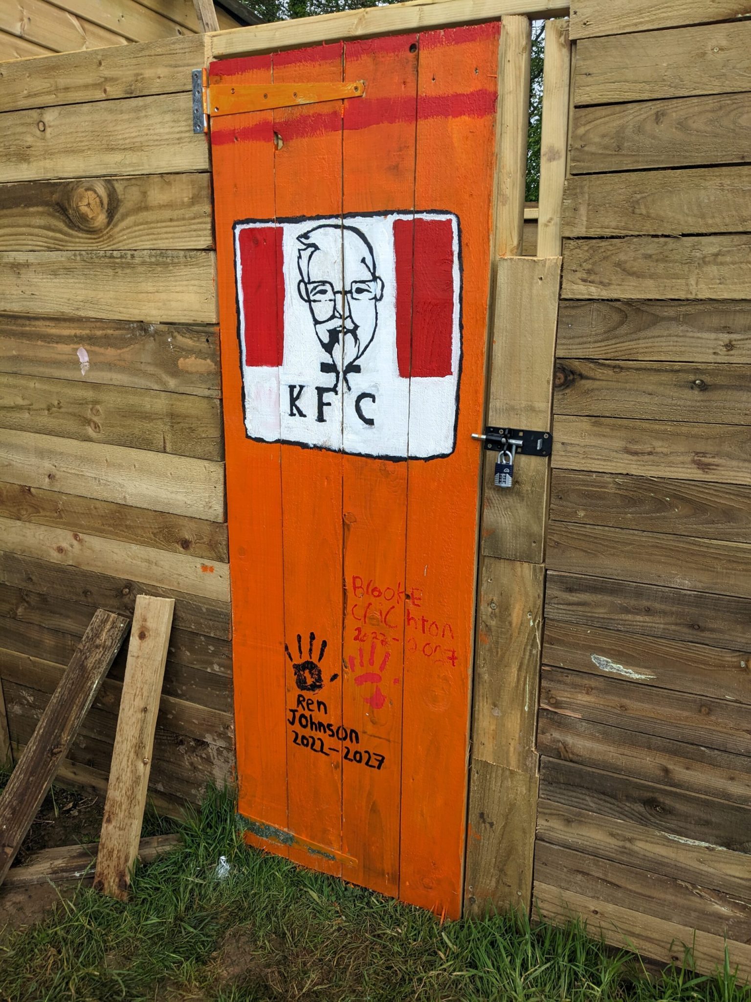 Painting the shed door